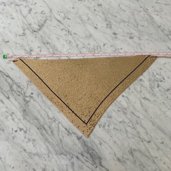 Extra Large Vintage Gold Mesh Bib Scarf Necklace by Whiting & Davis - Picture 6 of 7